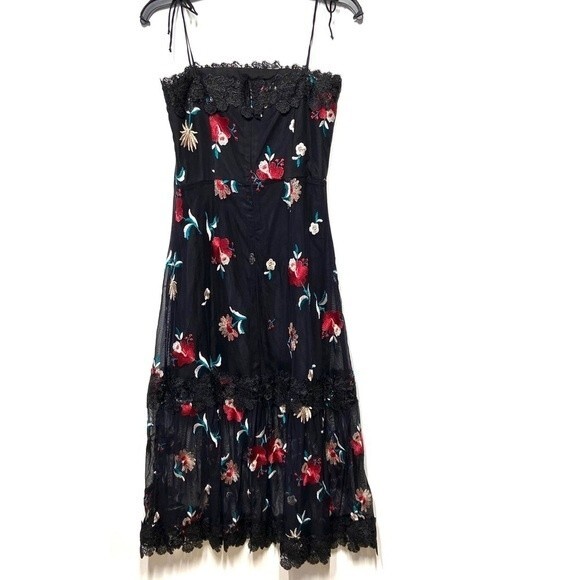 BB Dakota Let's Dance Mesh Embroidered Fairy Grunge Midi Dress 4 NWOT - Picture 11 of 16